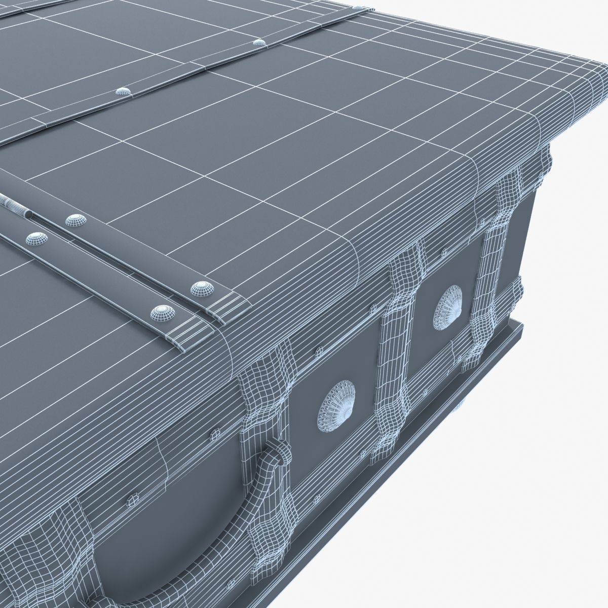 distressed trunk coffee table 3D model_10