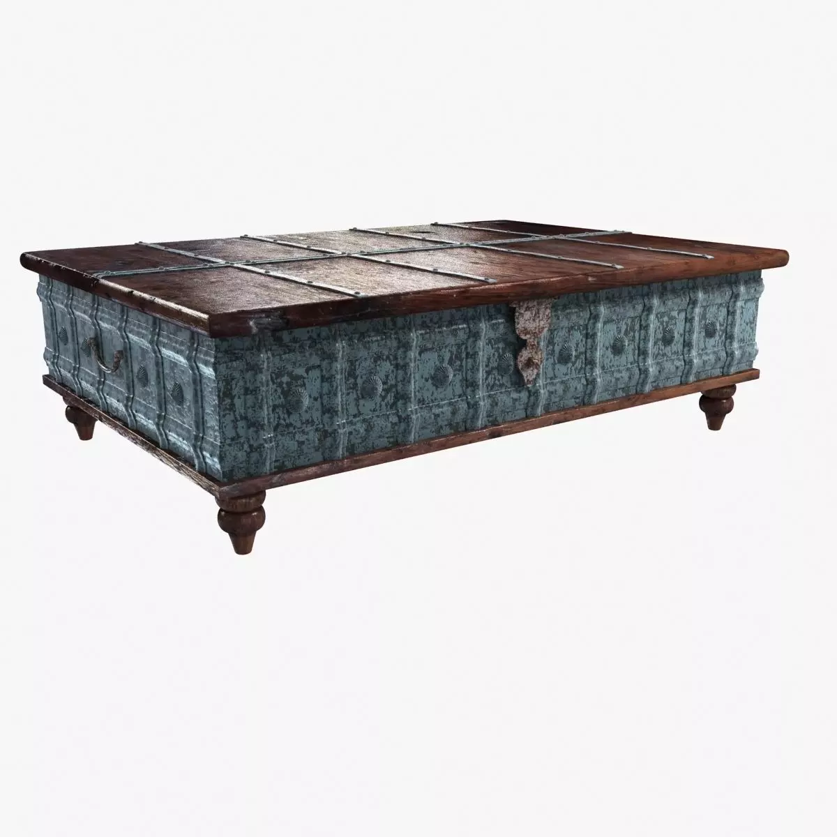 distressed trunk coffee table 3D model_0