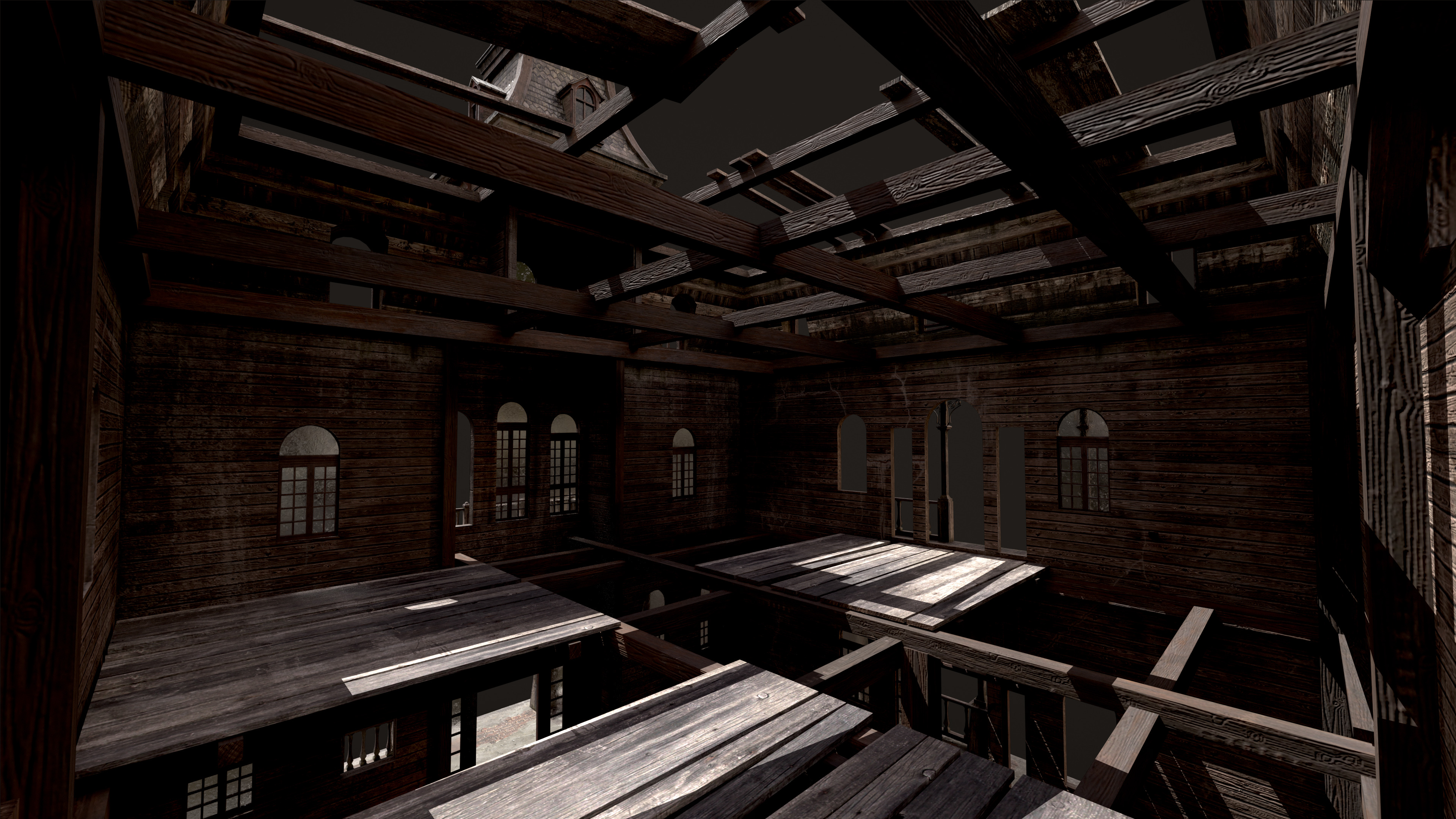 Old Abandoned House Low-poly 3D model_16