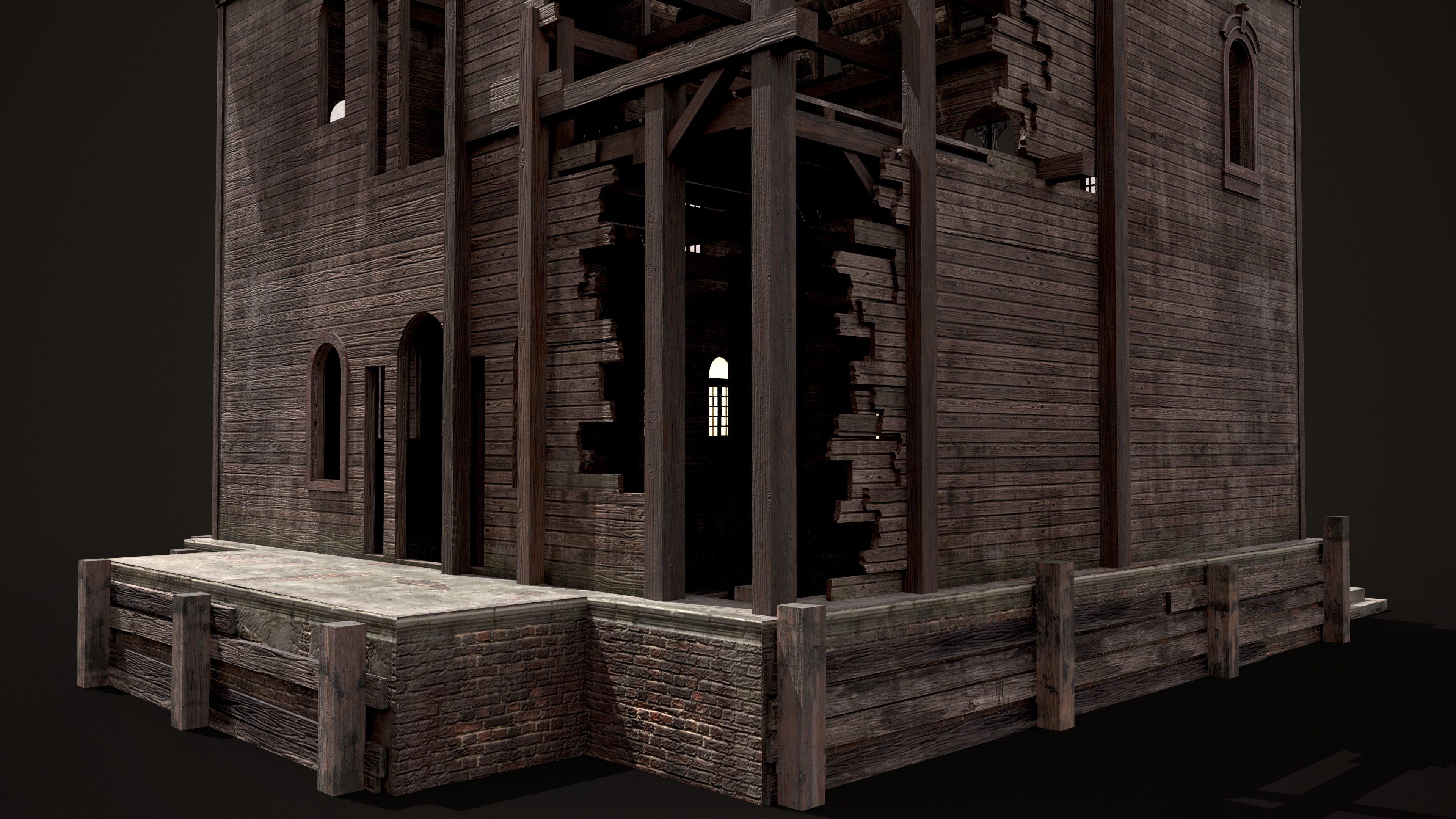 Old Abandoned House Low-poly 3D model_14