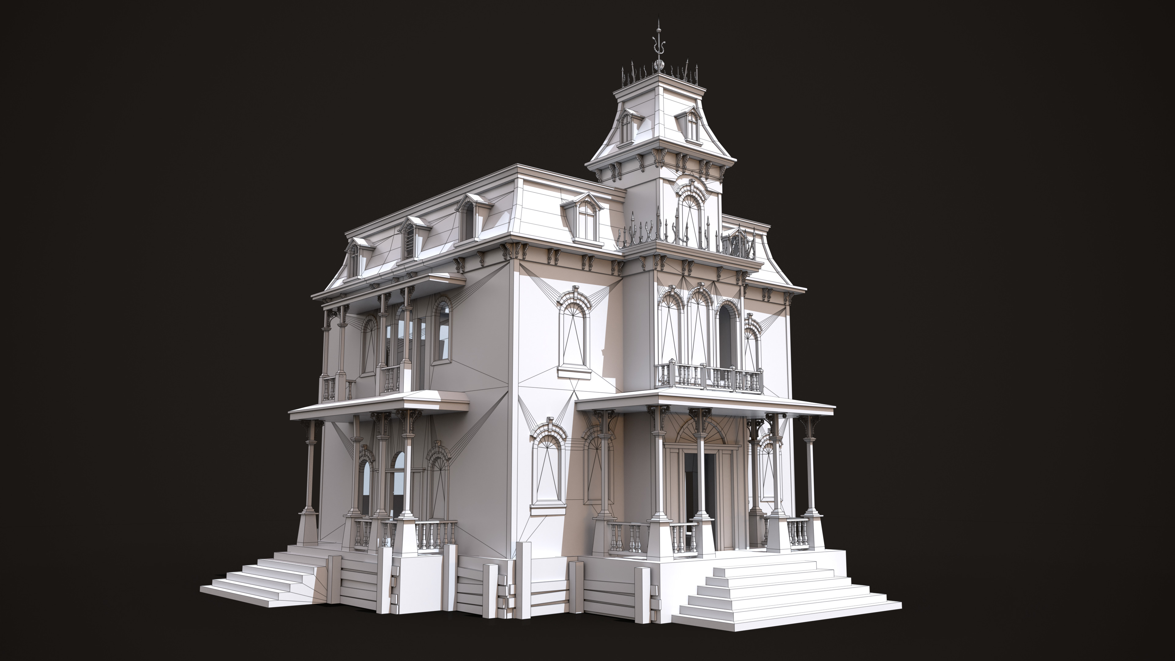 Old Abandoned House Low-poly 3D model_17