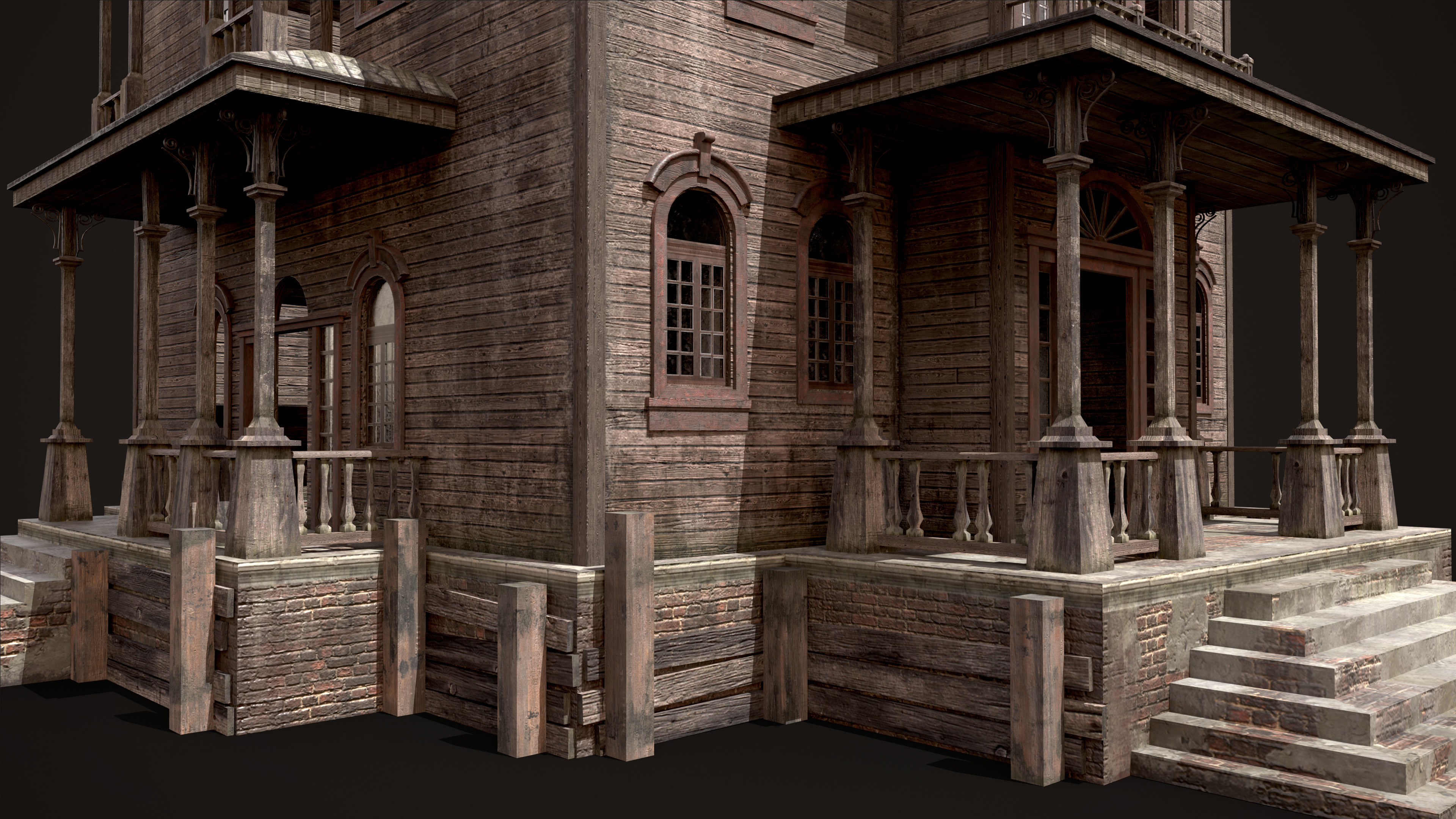 Old Abandoned House Low-poly 3D model_12