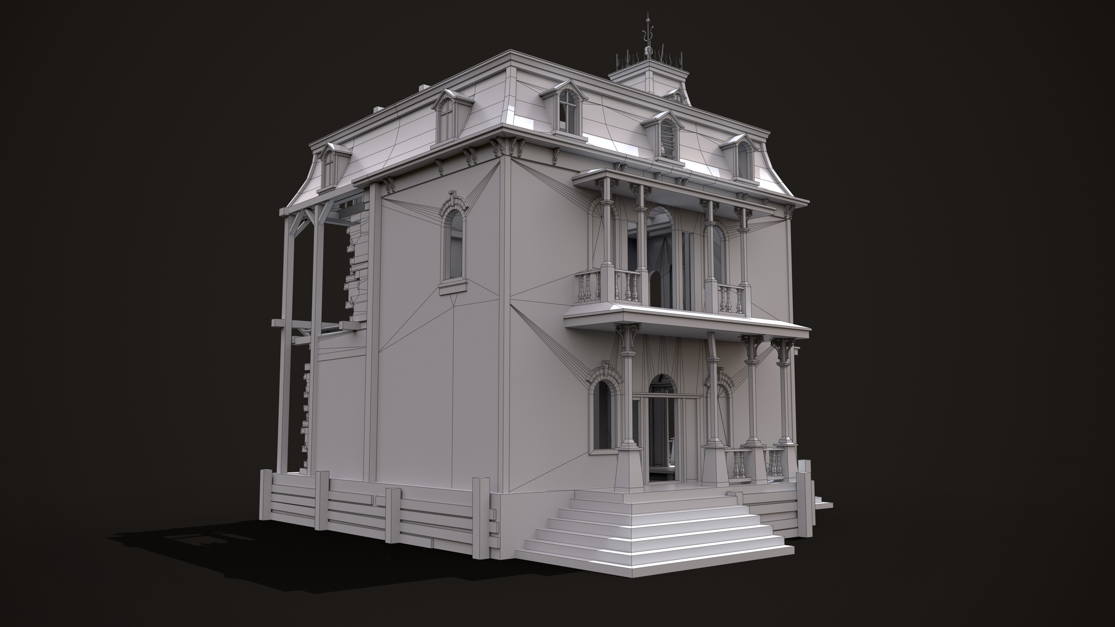Old Abandoned House Low-poly 3D model_20