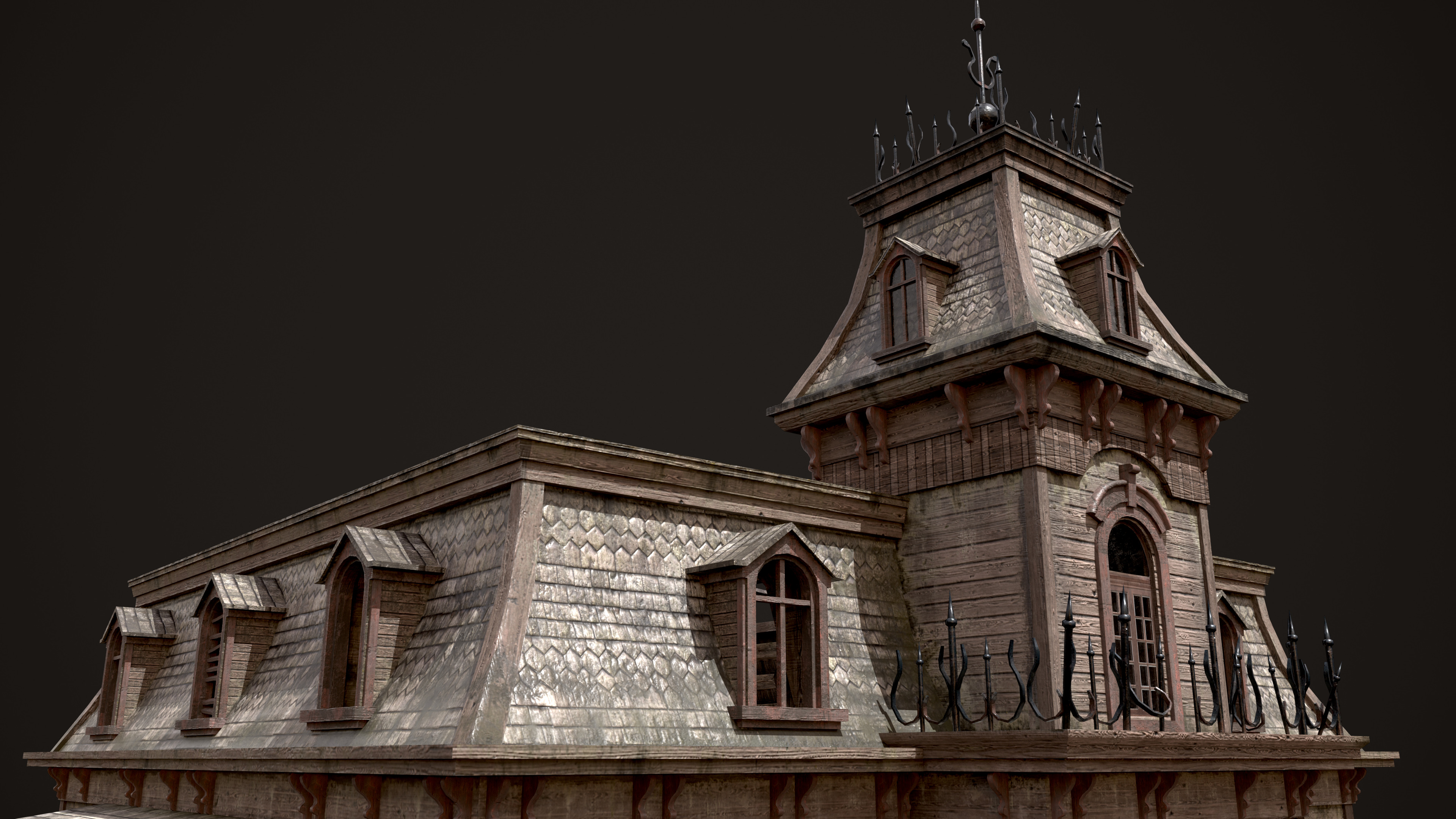 Old Abandoned House Low-poly 3D model_10