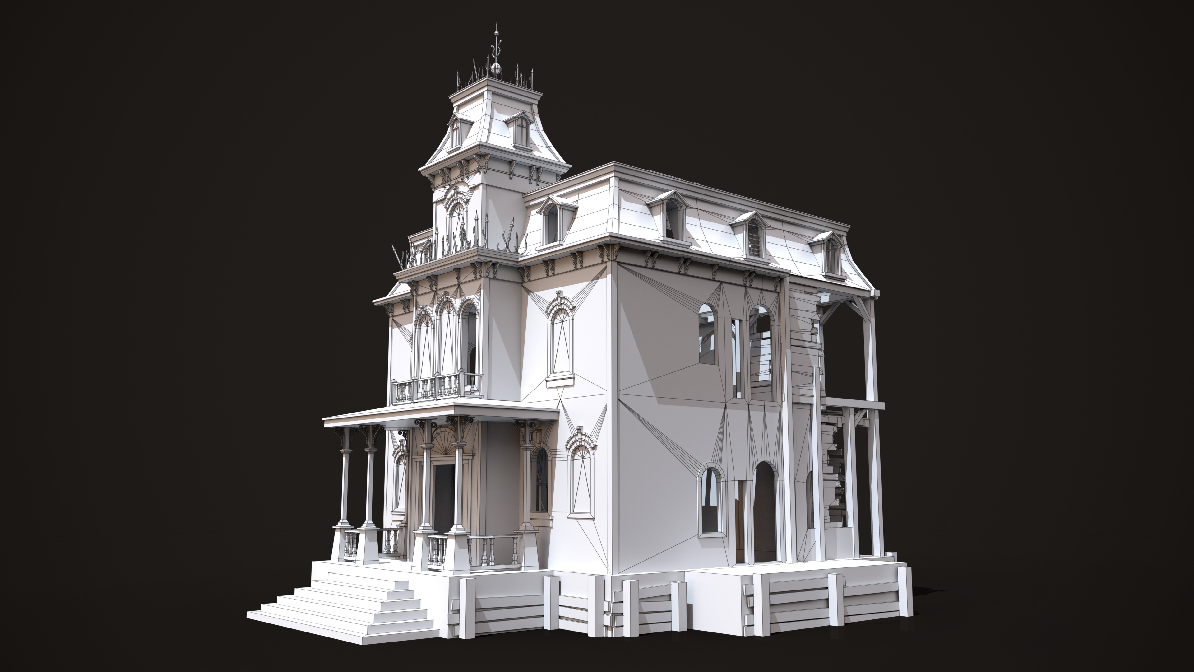 Old Abandoned House Low-poly 3D model_18