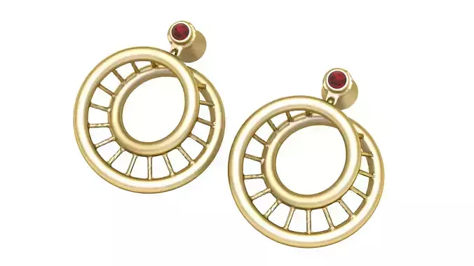 modern gold earrings 3D printable model 