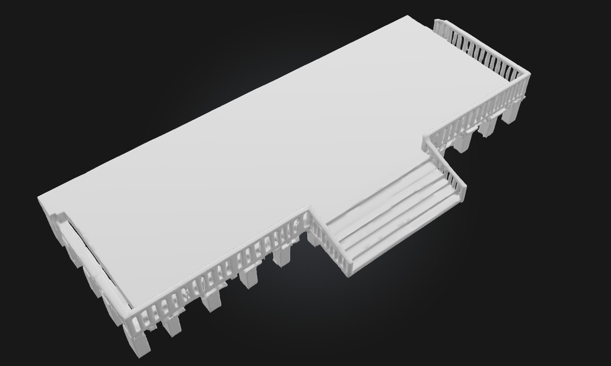 Rusty Metal Platform Weathered Industrial Base 3D model_5