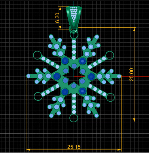 snow flake pendant 3D printable model 3D print model_5
