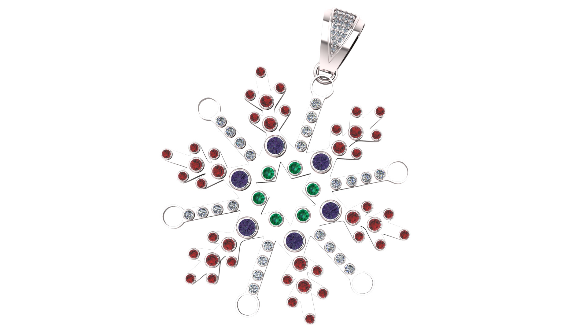 snow flake pendant 3D printable model 3D print model_1