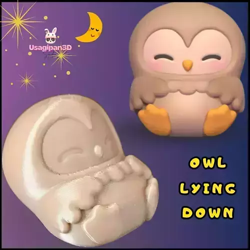 Owl Lying Down 3D print model