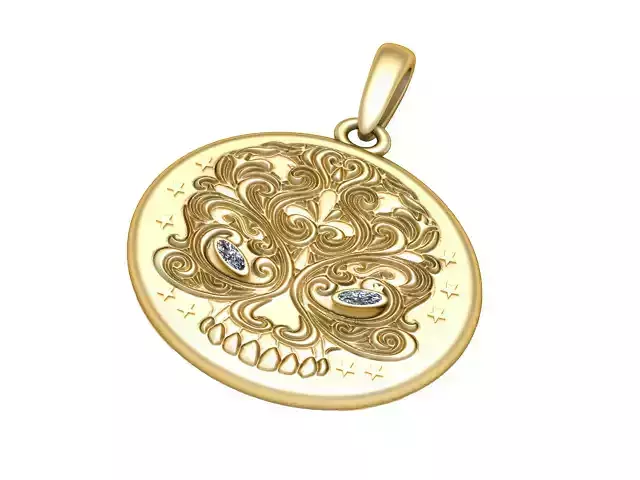 skull pendant 3D printable model 