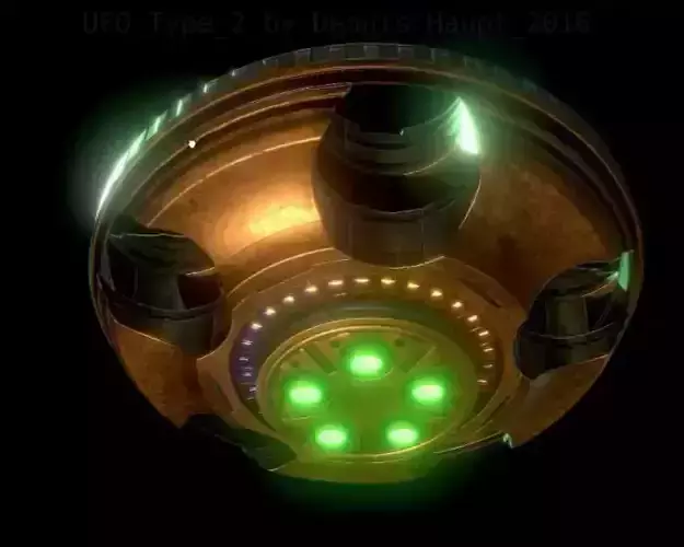 UFO Type 2 Animated and Game Ready Low-poly 3D model