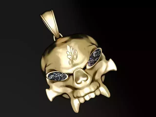 skull pendant 3D printable model 