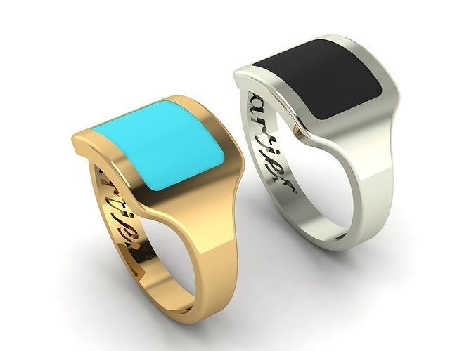 Enamel men s ring 3D print model