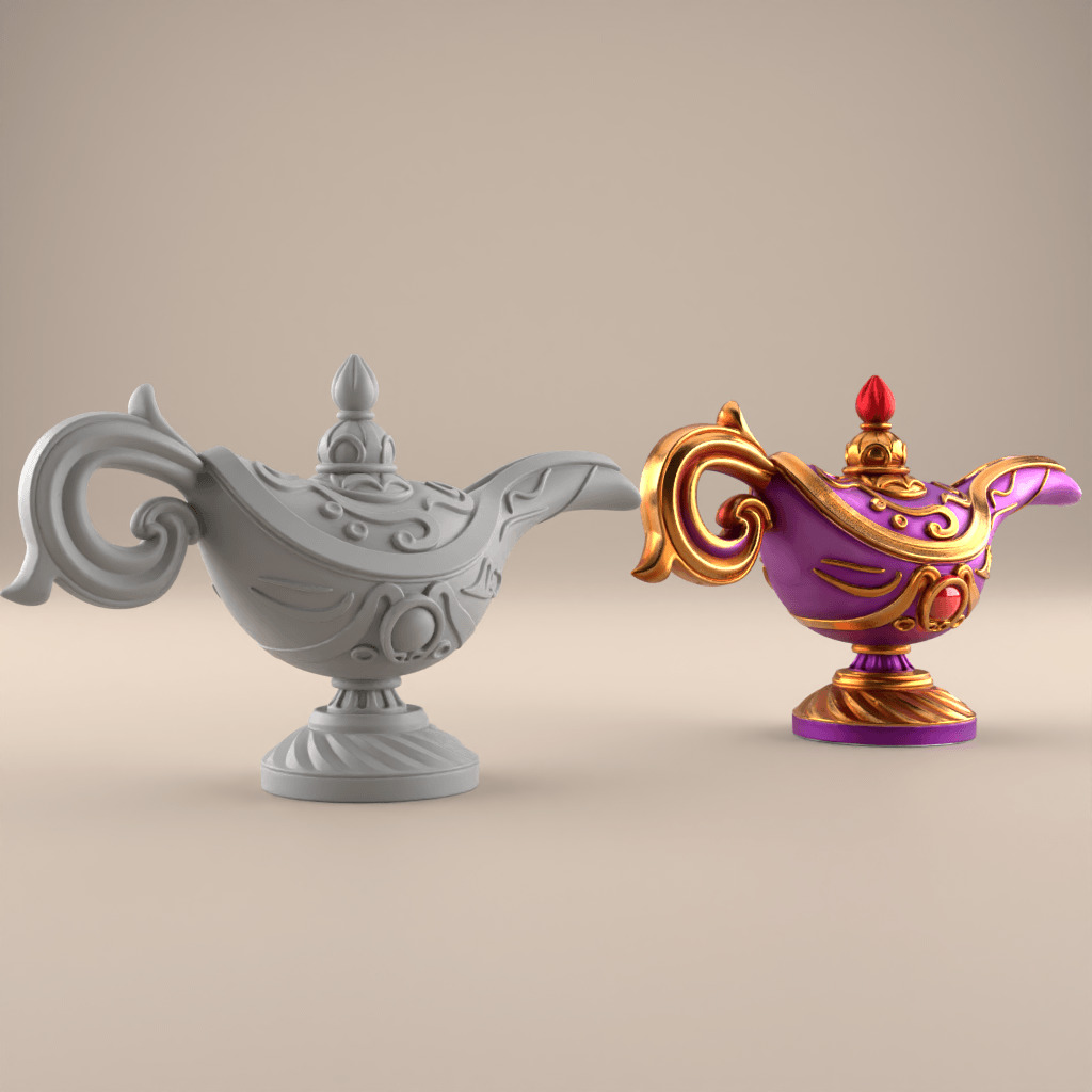 Magical Genie Lamp 3D Model STL File 3D print model_2