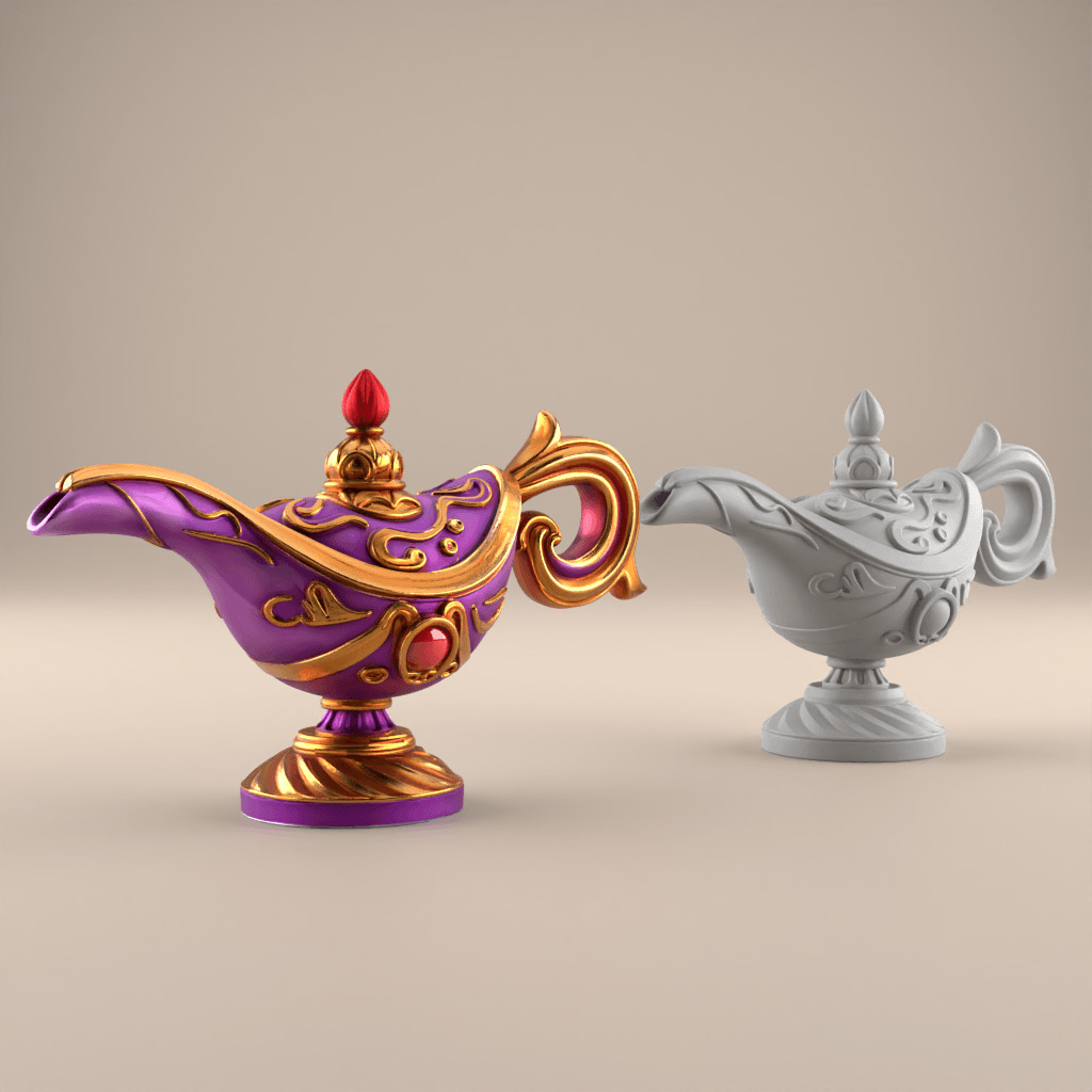 Magical Genie Lamp 3D Model STL File 3D print model_1