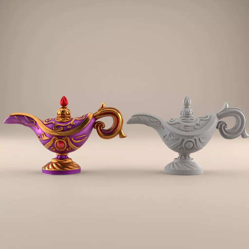 Magical Genie Lamp 3D Model STL File 3D print model_0
