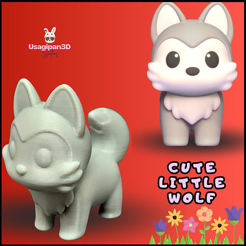 Cute Little Wolf 3D print model