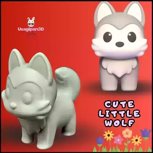 Cute Little Wolf 3D print model