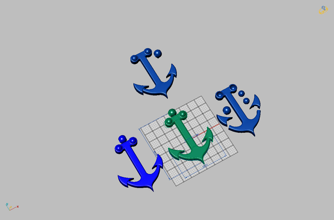 Gold Anchor Pendant 3D print model_6