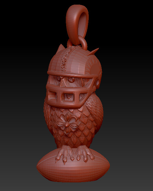 Owl Plastic Pendant 3D print model_5