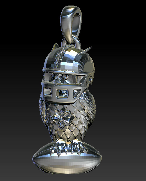 Owl Plastic Pendant 3D print model_3