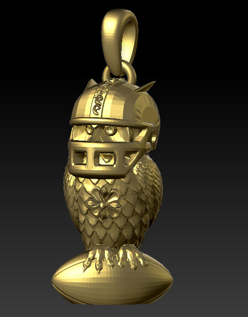 Owl Plastic Pendant 3D print model_2