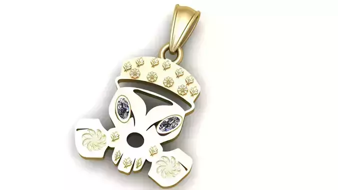 alien skull pendant 3D printable model      