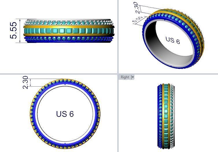 Rotating Wedding Bands 3D print model_3