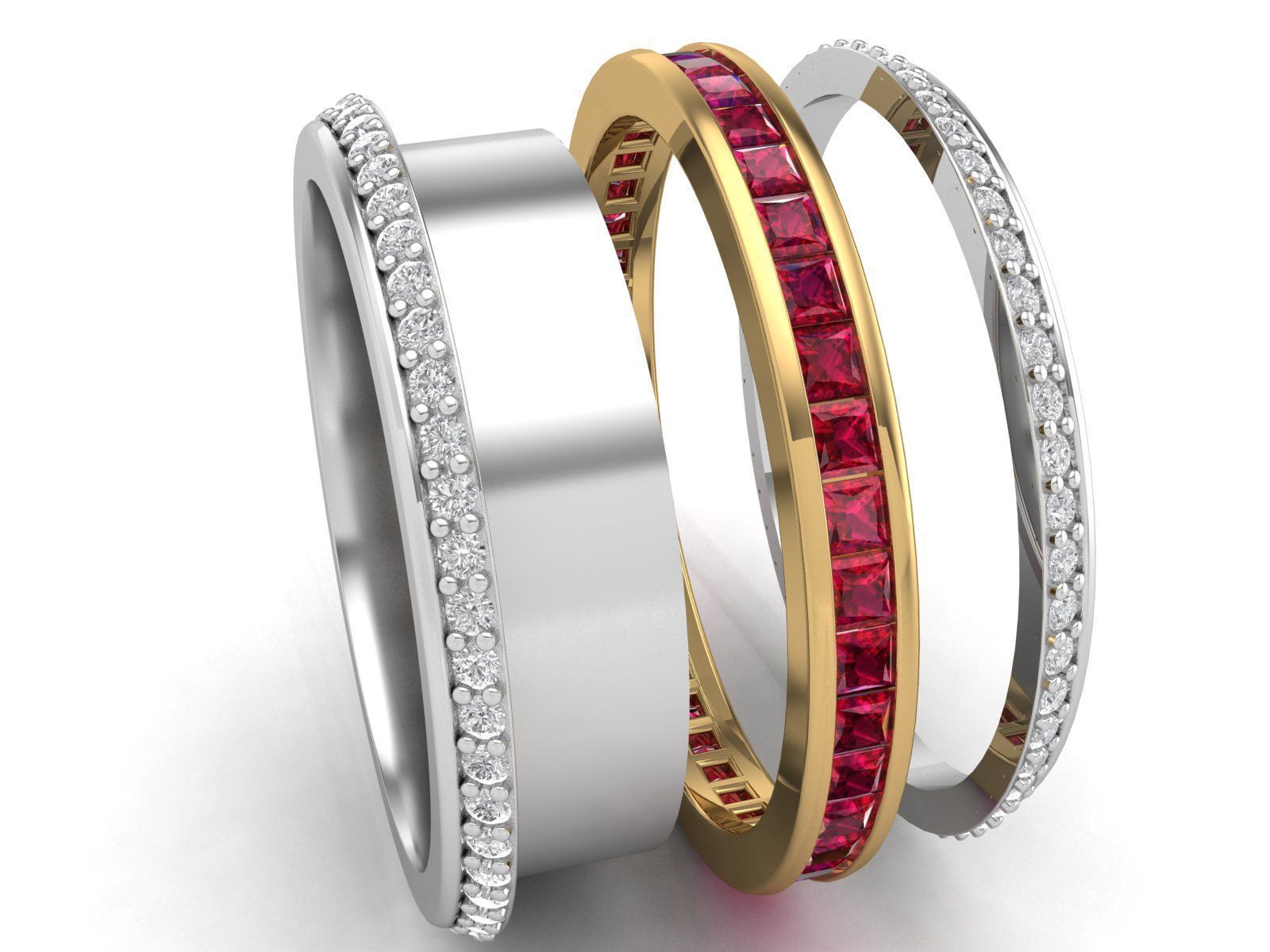 Rotating Wedding Bands 3D print model_5