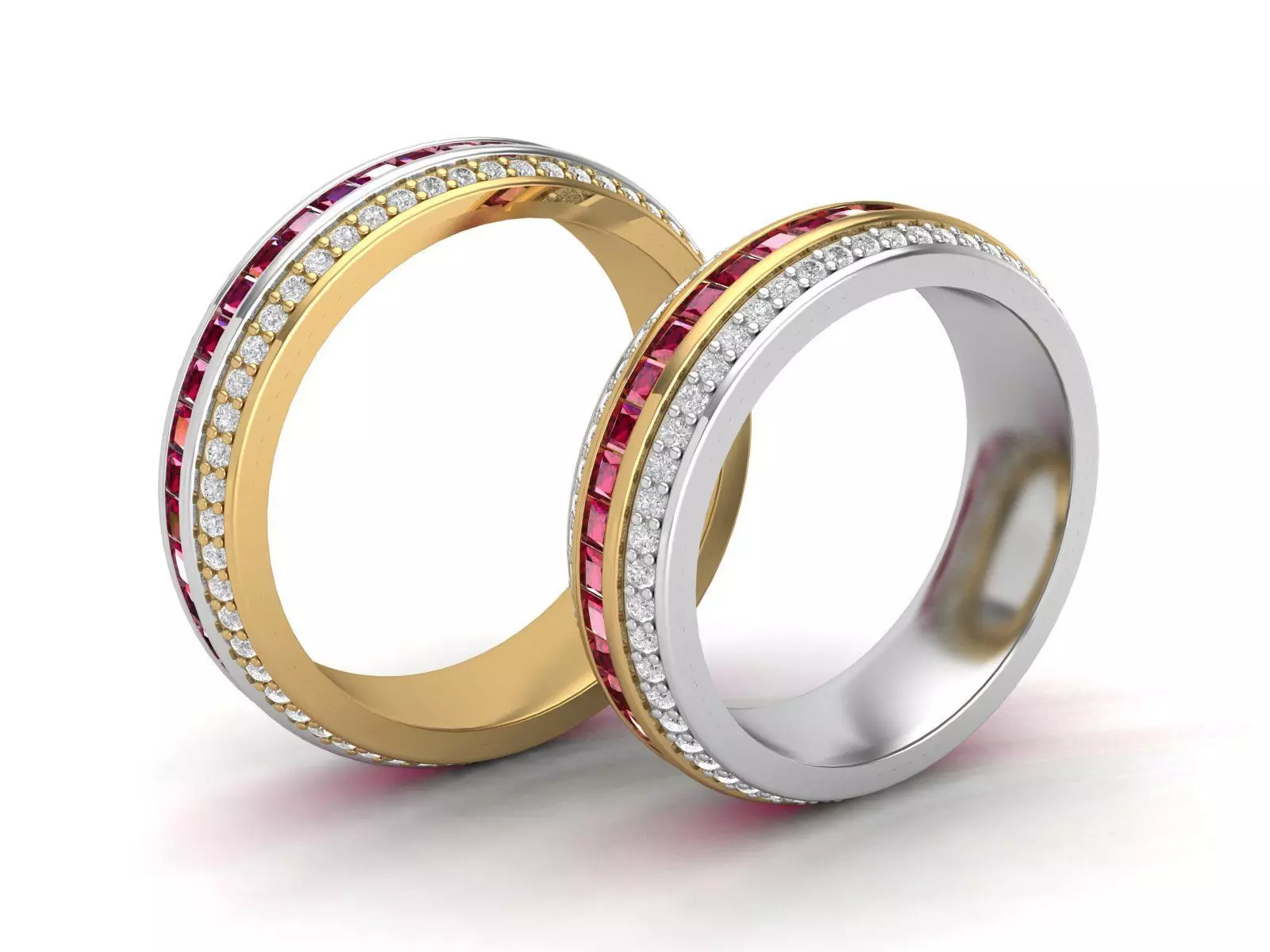 Rotating Wedding Bands 3D print model_0