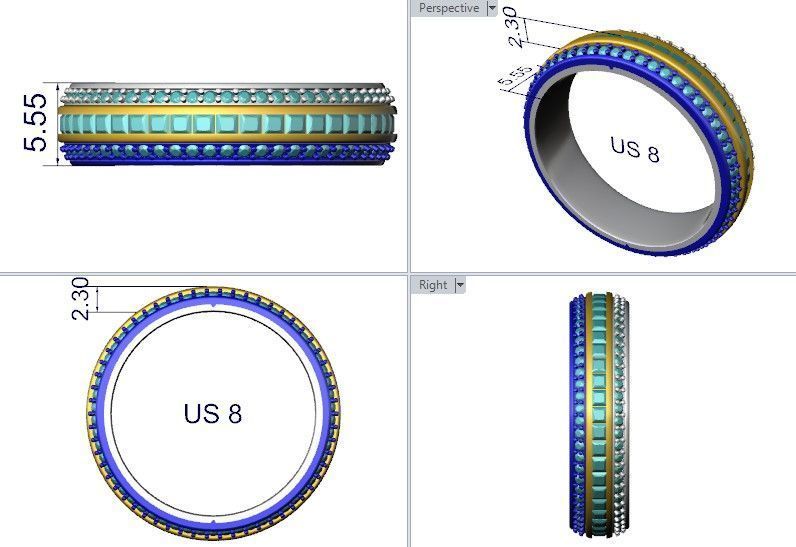 Rotating Wedding Bands 3D print model_2
