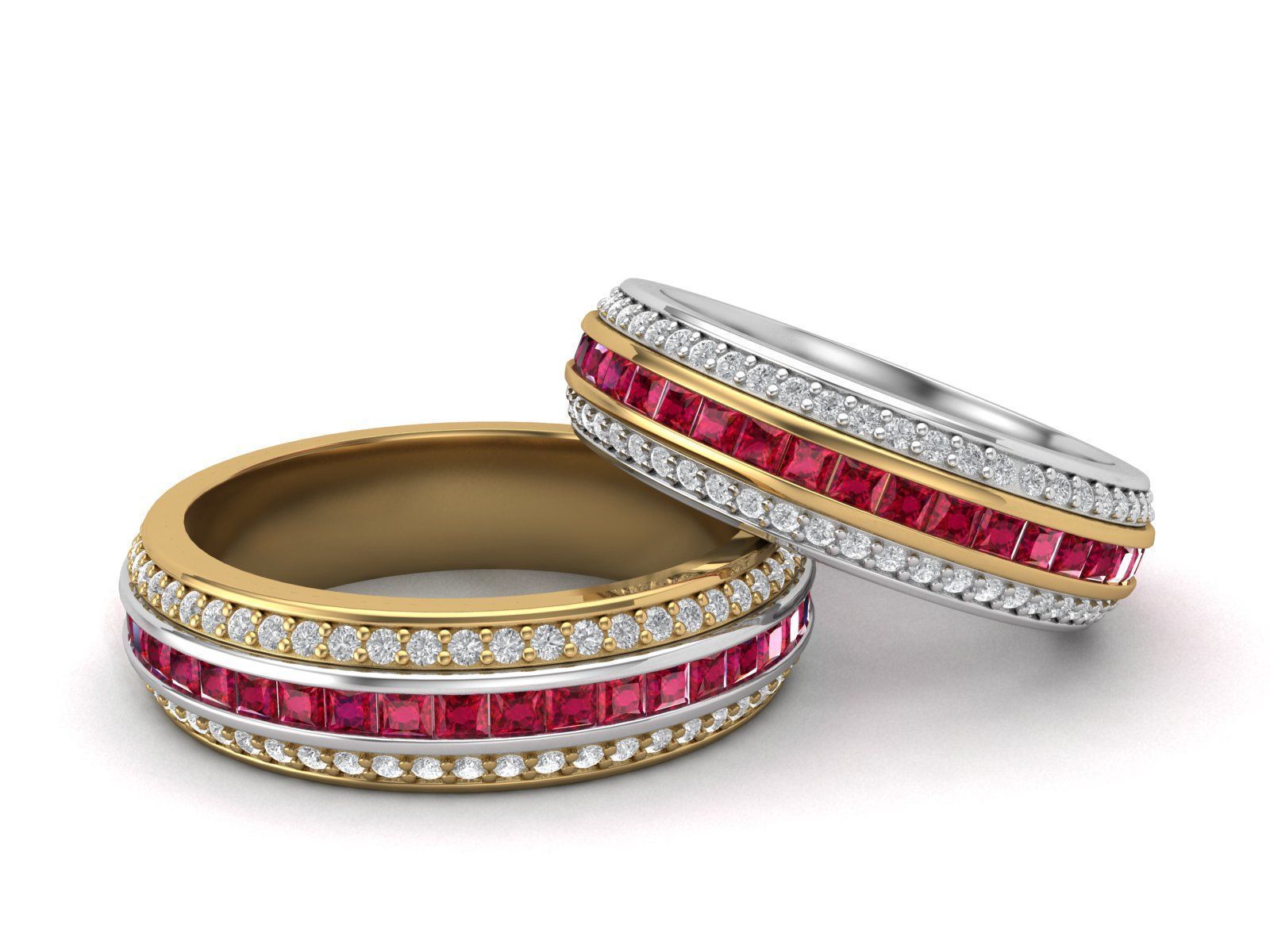 Rotating Wedding Bands 3D print model_1