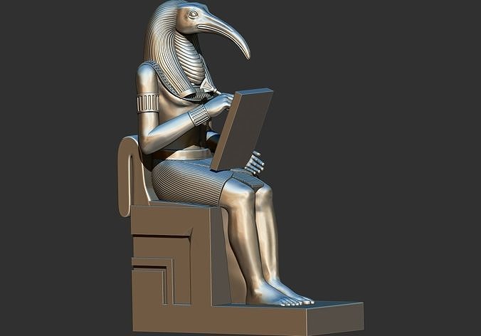 Thoth God of Egypt  3D Printable STL Model in Writing Pose 3D print model