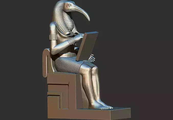 Thoth God of Egypt  3D Printable STL Model in Writing Pose