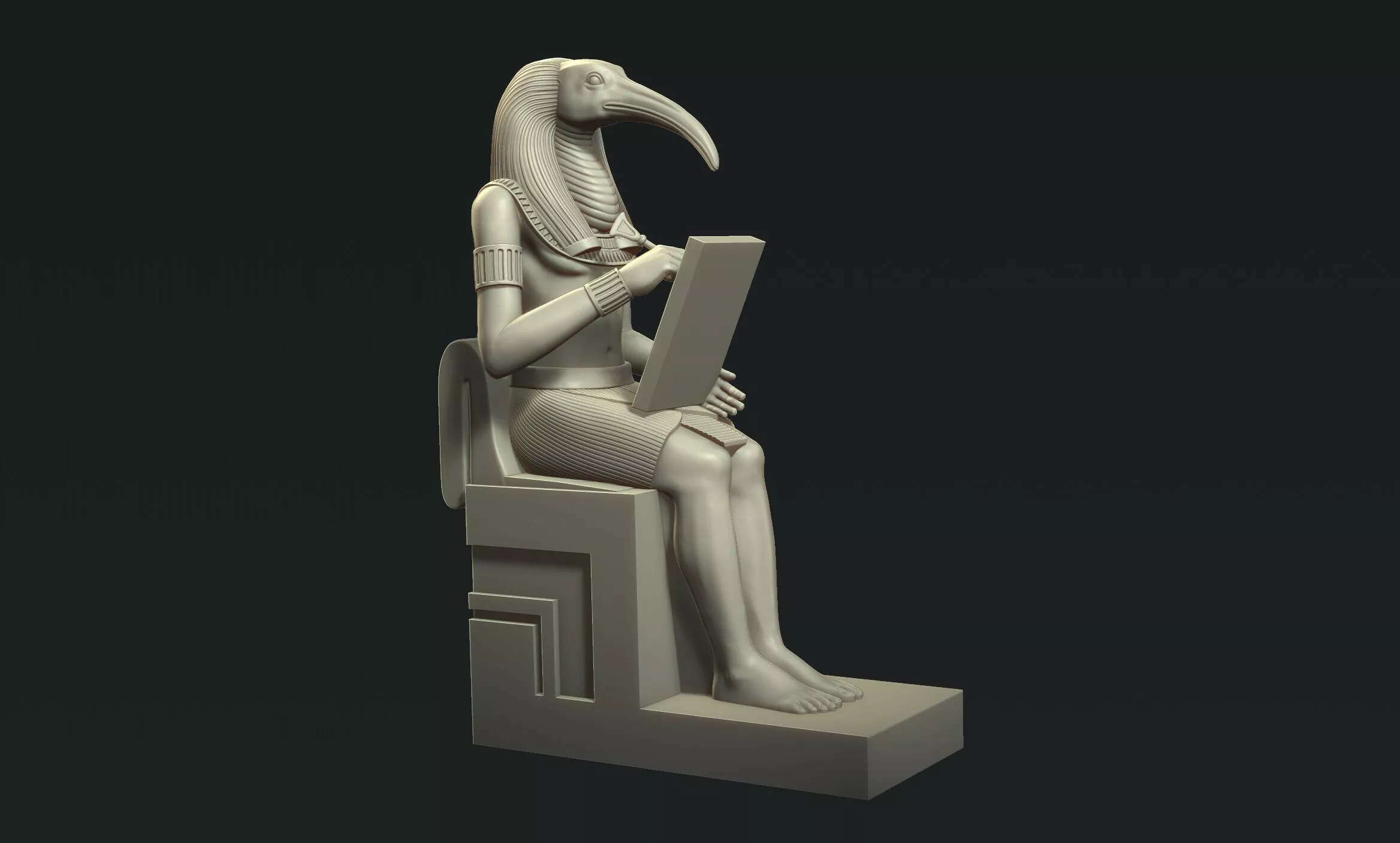 Thoth God of Egypt 3D Printable STL Model in Writing Pose 3D print model