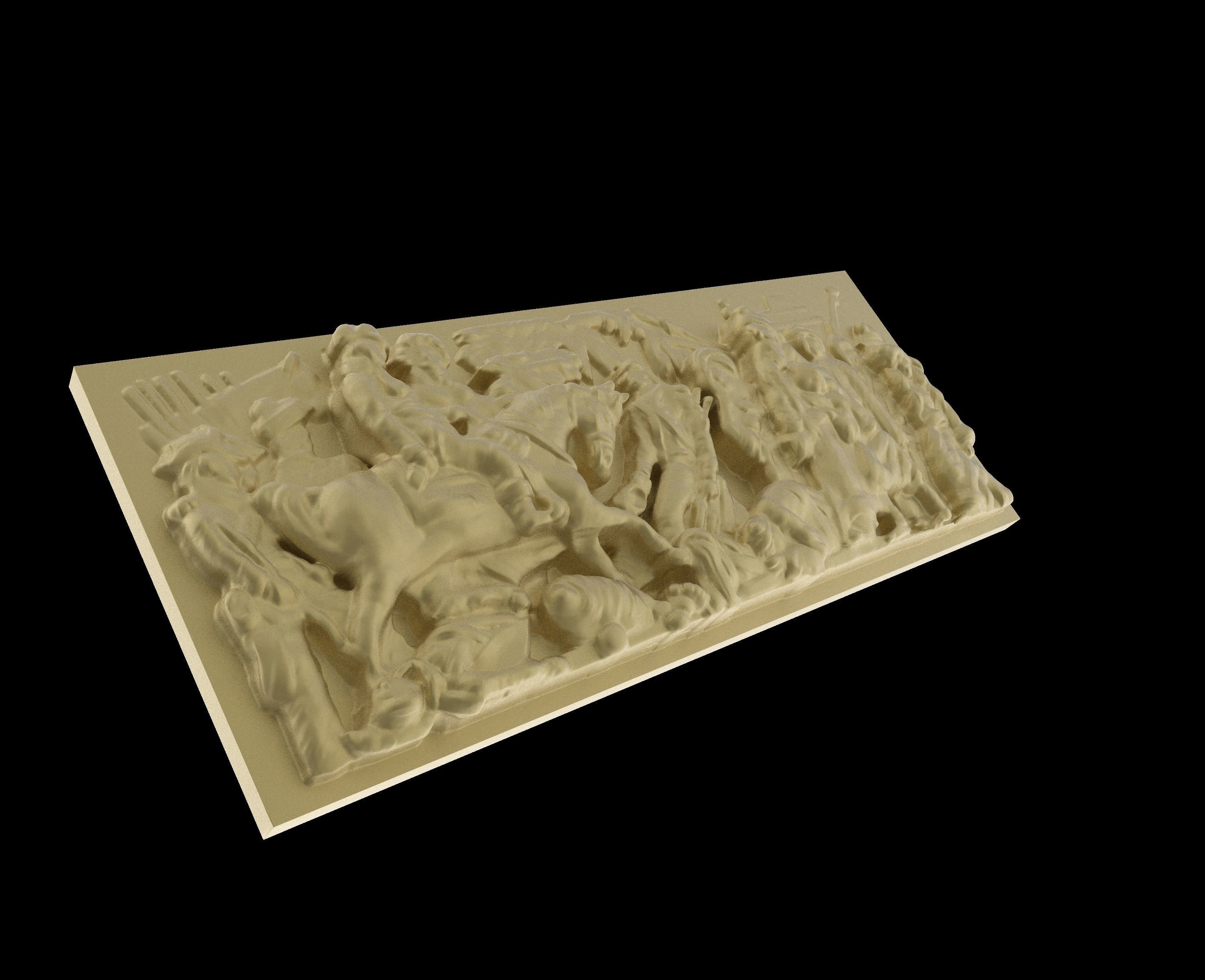 Triumphal Arch bas-relief 3D print model_3