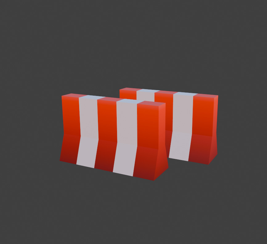 Roblox Road Closed Props Low-poly 3D model_4