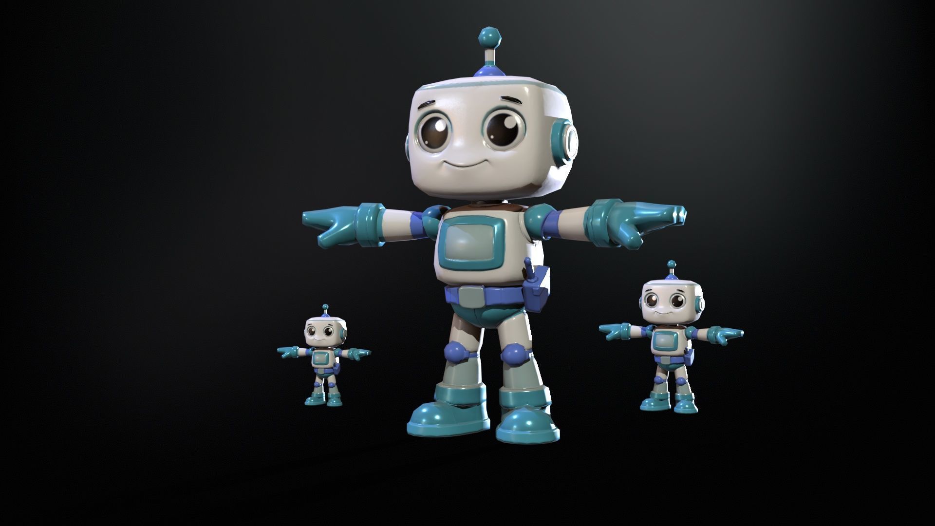 Minirobotic3 Low-poly 3D model_9