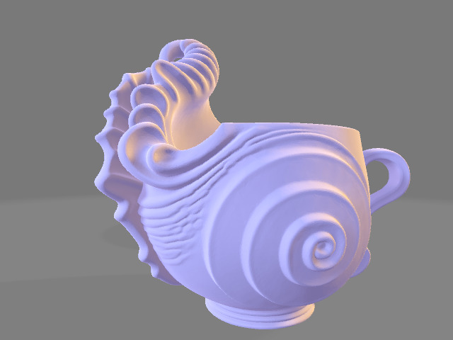Nautilus Shell Teacup and Saucer 3D print model_1