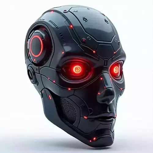 Futuristic Cyborg Skull 3D Model