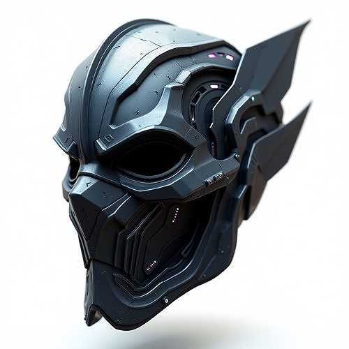  Futuristic Cyber Helmet 3D Model Low-poly 3D model