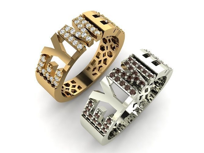 Turkish name ring EYMEN 3D print model