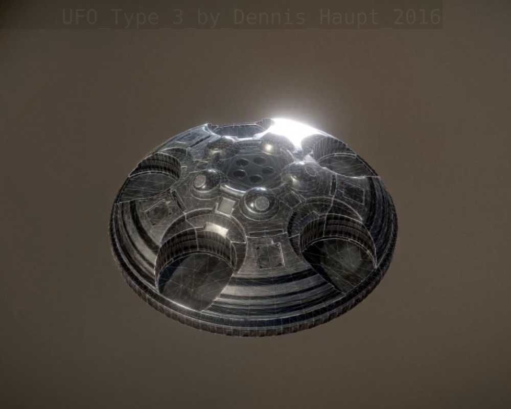 UFO Type 3 Animated and Game Ready Low-poly 3D model_17