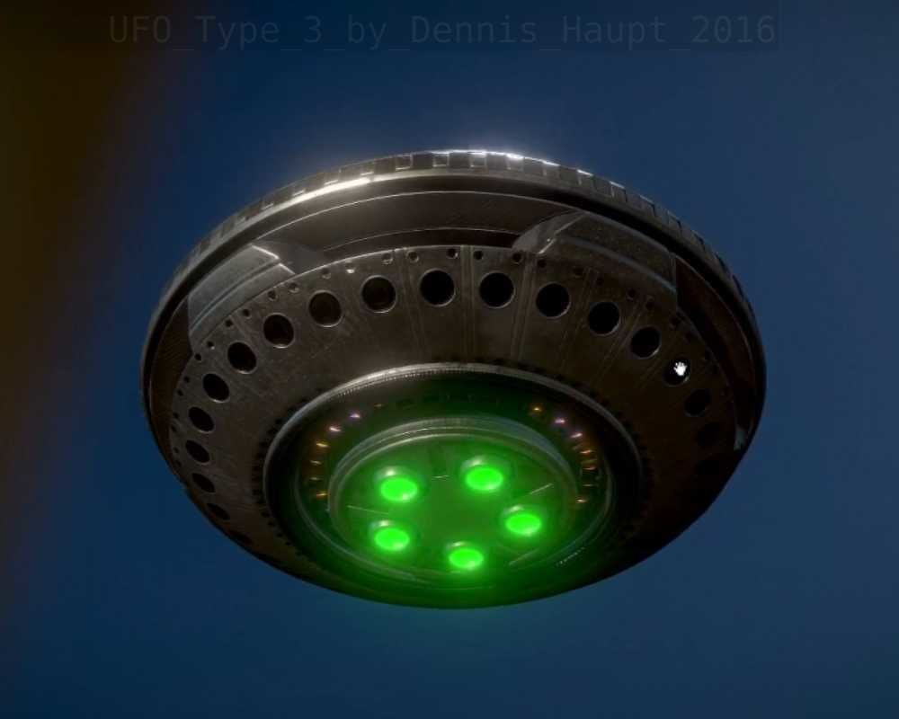 UFO Type 3 Animated and Game Ready Low-poly 3D model_12