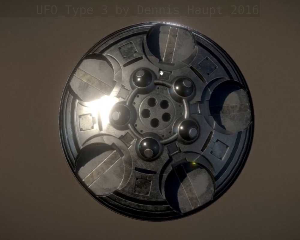UFO Type 3 Animated and Game Ready Low-poly 3D model_7