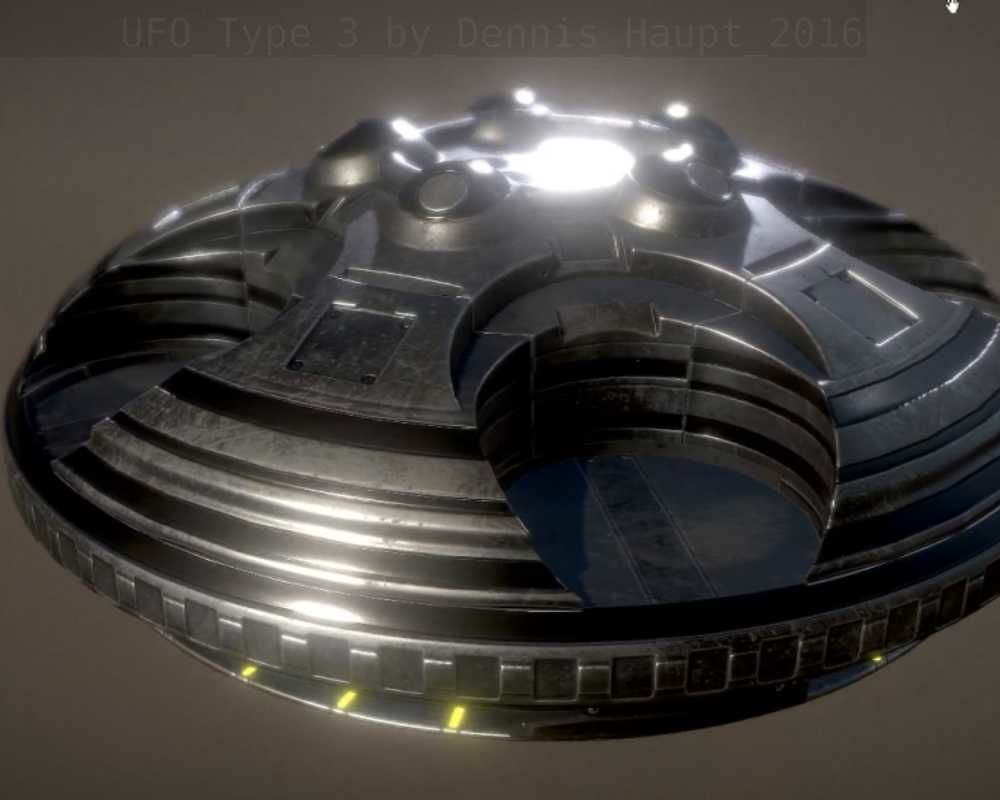 UFO Type 3 Animated and Game Ready Low-poly 3D model_78