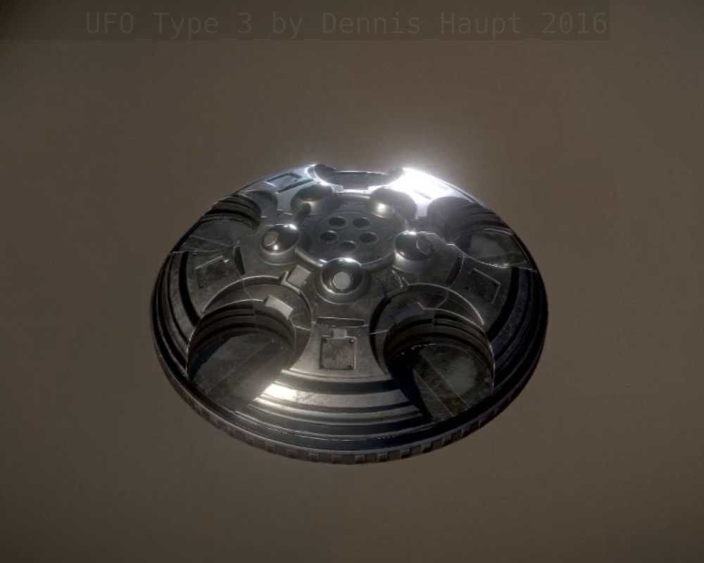 UFO Type 3 Animated and Game Ready Low-poly 3D model_13