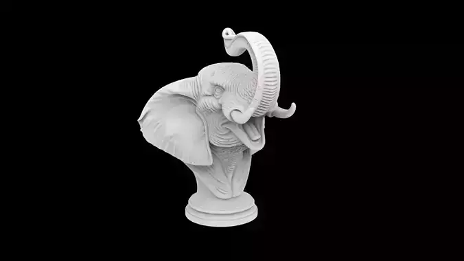 Elephant Bust 3D Print Model 3D print model Elephant Bust 3D Print Model 3D print model