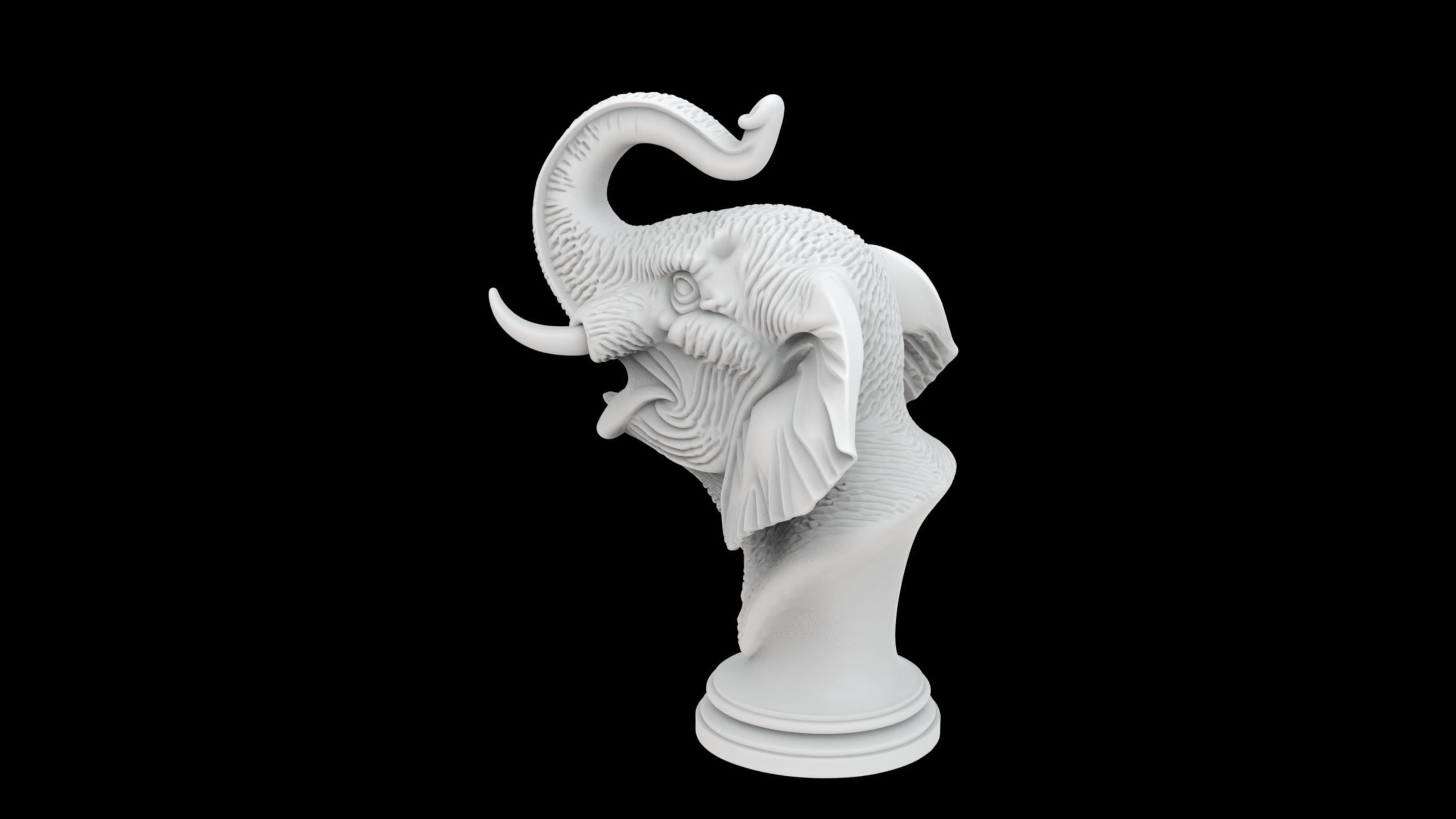 Elephant Bust 3D Print Model 3D print model_2